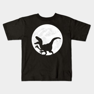 Velociraptor in Full Moon Kids T-Shirt